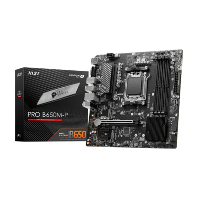 MSI PRO B650M-P, AMD, Socket AM5, AMD Ryzen 7000 Series, Socket AM5, DDR5-SDRAM, 192 GB