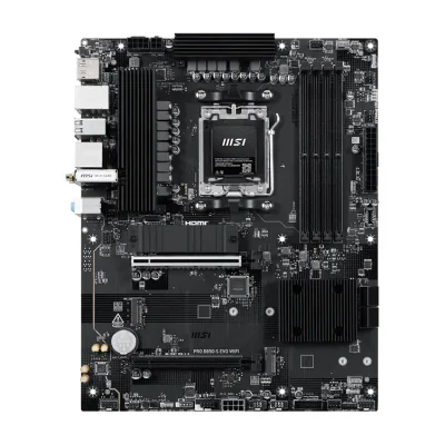 MSI PRO B850-S EVO WIFI, AMD, Socket AM5, AMD Ryzen 7000 Series, AMD Ryzen 8000 Series, AMD Ryzen 9000 Series, DDR5-SDRAM, 256 GB, DIMM