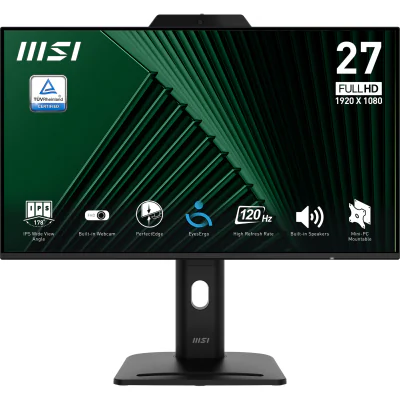 MSI PRO MP272PMG 27inch IPS FHD WebCam 120Hz 300cd/m2 1ms D SUB HDMI DP USB 2.0 Speakres Pivot