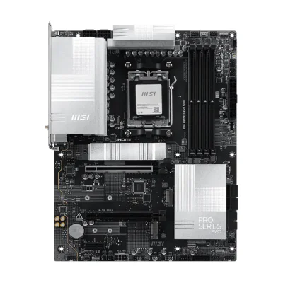 MSI PRO X870E-S EVO WIFI, AMD, Socket AM5, AMD Ryzen 7000 Series, AMD Ryzen 8000 Series, AMD Ryzen 9000 Series, Socket AM5, DDR5-SDRAM, 256 GB