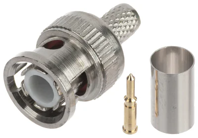 Mufă BNC de sertizat DELTA PLUG BNC-W75/ZAC-RG59*P10, 75 Ω, pentru RG59, set 10 buc.