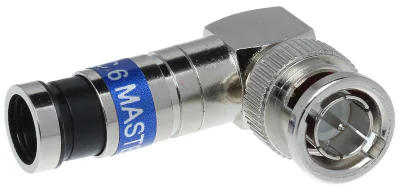 Mufă BNC unghiulară de compresie MASTER BNC-WK/ZAC-RG6, pentru RG6
