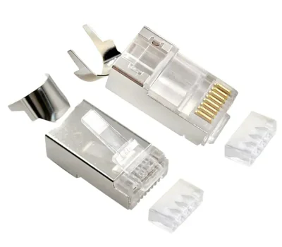 MUFA RJ-45 GEMBIRD pt. cablu FTP/SFTP, Cat7, RJ-45 (T) | RJ-45 (T) tip pass-through, ecranat, plastic cu metal,100 buc, "LC-PTF7-01/100"