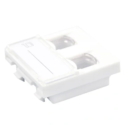 MUFE RJ45 si PRIZE retea Emtex Faceplate 45x22.5 pentru 1x keystone (compatibil Legrand Mozaic) - Emtex "EMT-FP4545-2"