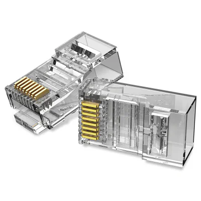 Mufe RJ45 UTP Vention, Cat. 5e, 100 buc per punga, AWG 23-26, conectori auriti, transparent, "IDBR0-100" - 6922794744141