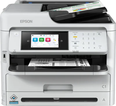 Multifunctional Epson mono Inkjet WF-M5899DWF ( Print, Copy, Scan, FAX), Dimensiune: A4, Viteza printare: 34ppm, Duplex, Rezolutie printare: 1.200 x 2.400 DPI, Scanner CIS, Scanare: 30Ipm, Rezolutie scanare: 1.200 DPI x 2.400 DPI, Scanare catre: Emai