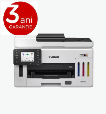 Multifunctional inkjet color CISS Canon Maxify GX6140, ( Print,Copy,Scan, Cloud), dimensiune A4 , duplex printare, ADF, viteza 24 ppm alb-negru, 15.5 ppm color, rezolutie 600X1200 dpi, alimentare hartie 250+100 coli, Scanner CIS, rezolutie scanare:12