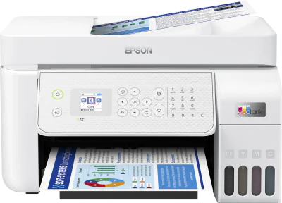 Multifunctional inkjet color Epson EcoTank CISS L5316, culoare: alb, dimensiune A4(Printare,Copiere, Scanare, Fax), printare borderless, viteza 33ppm alb-negru, 15ppm color, rezolutie 5760 x 1440 dpi, alimentare hartie 100 coli, ADF 30 coli, scanner 