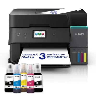 Multifunctional inkjet color Epson EcoTank CISS L6390, dimensiune A4 (Printare,Copiere, Scanare, Fax), printare borderless, viteza 35ppm alb-negru, 23ppm color, rezolutie 4800x1200 dpi, alimentare hartie 250 coli,ADF 30 coli, duplex automat ,scanner 