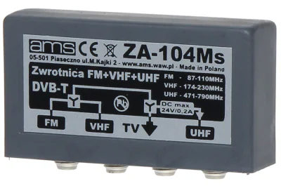 Multiplexor AMS ZA-104MS, FM 87-110 MHz + VHF, 75 Ω