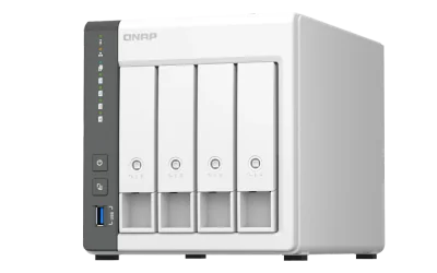 NAS QNAP 433 4-Bay, CPU ARM 2.0GHz Quad core, RAM 4GB, HDD 2.5"/3.5" SATA 6Gbps (neincluse), LAN: 1 x 2.5GbE + 1 x GbE, USB3.2 Gen1: 1 USB2.0: 2, tower, adaptor alimentare, garantie 2 ani
