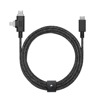 Native Union Belt Cable Duo Pro USB-C to USB-C/Lightning 240W 2,4m - Cosmos