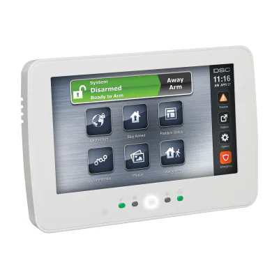 NEO-HS2TCHP - Tastatură LCD tactilă de 7'' pentru centrale de alarmă hibride DSC NEO, limba engleză, limba maghiară (EE1), cititor RFID încorporat, suport