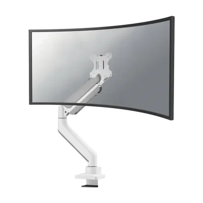 Neomounts DS70PLUS-450WH1 Monitor arm 17-49" - gas spring - Topfix - 180°-stop, Clamp/Grommet, 18 kg, 43.2 cm (17"), 124.5 cm (49"), 100 x 100 mm, White