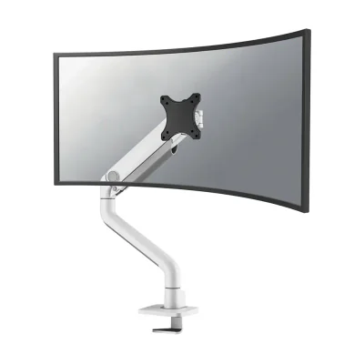 Neomounts DS70S-950WH1 Monitor arm 17-49" - gas spring - Topfix - 180°-stop, Clamp/Grommet, 18 kg, 43.2 cm (17"), 124.5 cm (49"), 100 x 100 mm, White