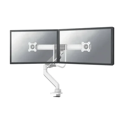 Neomounts DS75-450WH2 Monitor arm 17-32" - gas spring - Topfix - 180°-stop, Clamp/Grommet, 8 kg, 43.2 cm (17"), 81.3 cm (32"), 100 x 100 mm, White