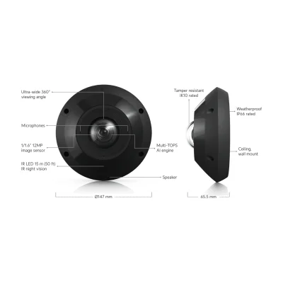 NET CAMERA 12MP/BLK UVC-G6-PRO-360-B UBIQUITI