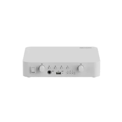 Network Amplifier Hikvision DS-QAE1A40G1-VB, intrari audio: USB/Bluetooth/MIC/RCA, suporta: schedule/live/emergency broadcast, alarm linkage, TTS, protocol: IPv4, HTTP, HTTPS , SSL/TLS , DNS, NTP, TCP, UDP, IGMP, ICMP, DHCP, ARP, SSH, putere: 40 W / 