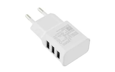 Network charger  Lamtech, 2.1A, 3xUSB, White