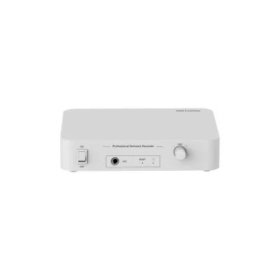 Network Decoder Hikvision, intrari audio: MIC/RCA, suporta: schedule/live/emergency broadcast, alarm linkage, TTS, protocol: IPv4, HTTP, HTTPS , SSL/TLS , DNS, NTP, TCP, UDP, IGMP, ICMP, DHCP, ARP, SSH, putere: 6 W / 24 VDC, alarma: 1/1, material: pl