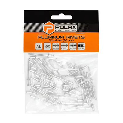 Nituri de aluminiu DELTA-OPTI NZ-3.2X6*P50, set 50 buc., foraj 3,3 mm, 3,2 x 6 mm, set 50 buc.