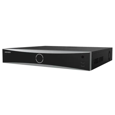 NVR Hikvision 16 canale AcuSense DS-7716NXI-K4(D); 2-ch@12 MP or 4-ch@8 MP or 8-ch@4 MP or 16-ch@1080p, H.265+/H.265/H.264+/H.264, iesiri: HDMI/VGA, 4x SATA max 16TB pe HDD, AI by NVR Facial recognition, perimeter protection, motion detection 2.0, AI