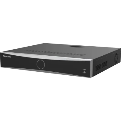NVR Hikvision 32 canale AcuSearch DS-7732NXI-K4(E); Enable AI by NVR: 16-ch@1080p (2 MP, 30 fps) / Disable AI by NVR: 20-ch@1080p (2 MP, 30 fps), H.265, H.265+, H.264, H.264+, iesiri: HDMI (4K)/VGA independente, 4x SATA max 16TB pe HDD, AI by NVR: Fa