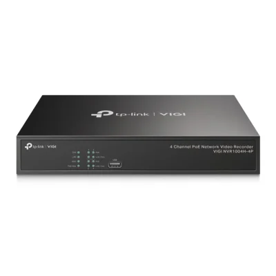 NVR PoE TP-Link VIGI 4 canale 1004H4P; 53W, 8 MP,1 SATA Interface, max 10TB(neinclus), H.265+; ONVIF