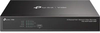 NVR PoE TP-Link VIGI 8 canale 1008H-8MP; 113W, 8 MP,1 SATA Interface, max 10TB(neinclus), H.265+; ONVIF, detecție mișcare, linie, intruziune, persoane, vehicule etc.