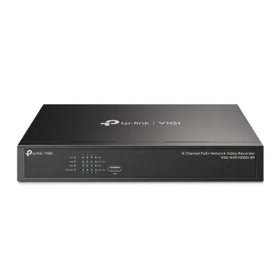 NVR PoE TP-Link VIGI 8 canale 1008H-8MP; 53W, 8 MP,1 SATA Interface, max 16TB(neinclus), H.265+; ONVIF, etecție mișcare, linie, intruziune, persoane, vehicule etc.