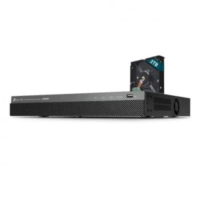 NVR PoE TP-Link VIGI 8 canale 2008H-8MP ; 93W, 8 MP,2 SATA Interface, max 16TB(neinclus), H.265+; ONVIF, detecție mișcare, linie, intruziune, persoane, vehicule etc.