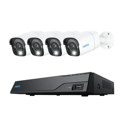 NVR Reolink RLK8-800B4; NVS8-8MB4 Contine un NVR NVS8 si 4 camere B800 4K Ultra HD Security System with Smart Detection Power over Ethernet Person/Vehicle Detection With 8-Channel NVR 2TB HDD Built-In