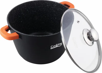 OALA ALUMINIU TURNAT+CAPAC, 24 cm x 16.5 CM , 6.3 L, DARK LINE, COOKING  BY HEINNER