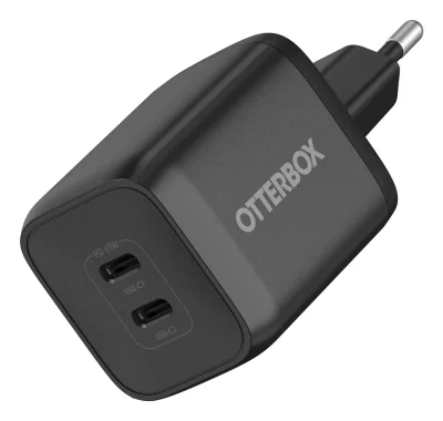 OB STD EU WALL CHARGER 65W GAN/USB-C 45W+20W PD BLACK PROPACK