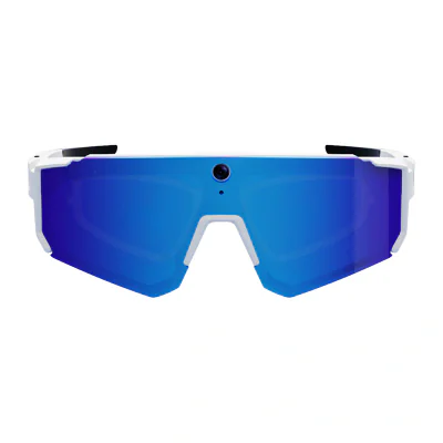 Ochelari de soare sportivi Colmi V06 AI White (cu lentile albastre)