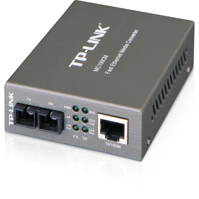 "Omada 10/100 Mbps RJ45 to 100 Mbps Multi-mode SC Fiber Converter PORT: 1× 100 Mbps SC Port, 1× 10/100 M RJ45 Port (Auto MDI/MDIX) SPEC: Full-duplex, Up to 2 km, Chassis TL-MC1400 Rack-mountable"