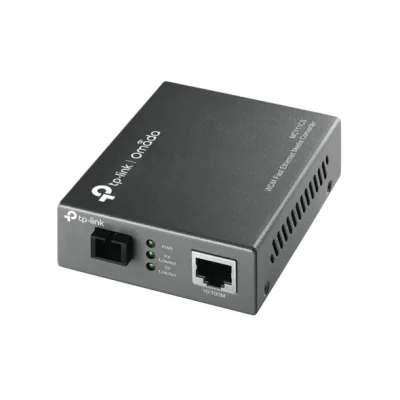 "Omada 10/100 Mbps RJ45 to 100 Mbps Single-mode SC WDM Bi-Directional Fiber Converter PORT: 1× 100Mbps SC Port, 1× 10/100M RJ45 Port (Auto MDI/MDIX) SPEC: Full-duplex, Tx:1550 nm, Rx:1310 nm, Up to 20 km, Chassis TL-MC1400 Rack-mountable"