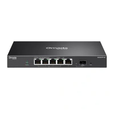 Omada 5-Port 2.5GBASE-T and 1-Port 10GE SFP+ Easy Managed Switch with 4- Port PoE++ PORT: 4× 2.5G PoE++ Ports, 1× 2.5G Non-PoE RJ45 Port, 1× 10G SFP+ Slot SPEC: 802.3af/at/bt type3/bt type4, 120 W PoE Power, Desktop Steel Case and Fanless FEATURE: Ce