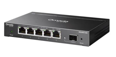 Omada 5-Port 2.5GBASE-T Easy Managed Switch with 1 10GE SFP+ Slot PORT: 5× 2.5G RJ45 Ports，1× 10G SFP+ Slot SPEC: Desktop Steel Case and Fanless FEATURE: Centralized Management by Omada SDN Controller, Omada App. Flow Control, Loopback Detection, Por
