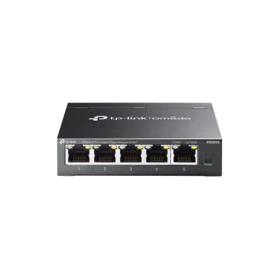 Omada 5-Port Gigabit Easy Managed Switch PORT: 5× Gigabit RJ45 Ports SPEC: Desktop Steel Case FEATURE: Integration with Omada SDN Controller, Flow Control, Loopback Detection, Port Isolation, Port Mirroring, LAG, VLAN, IGMP Snooping, QoS, Storm Contr