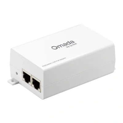 Omada 54V 60W 10G Passive PoE Adapter Port: 1× 10Gbps Passive PoE Port, 1× 10Gbps Non-PoE Port SPEC: 54V passive PoE supported, 60W PoE Power, Data and power carried over the same cable, Convenient wall-mounting design, 10G speed support, Plug-and-Pl
