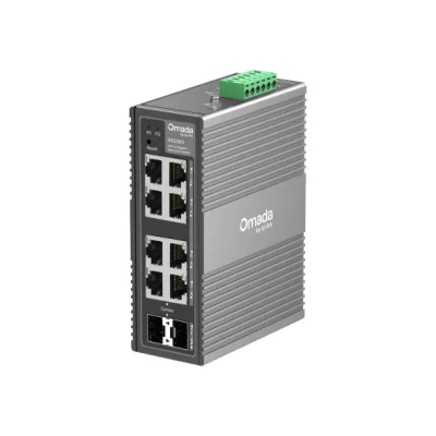 Omada 8-Port Gigabit Industrial Easy Managed Switch 8× Gigabit Ports (6× RJ45, 2× RJ45/SFP Combo) Professional Industrial-Grade Design: -40~75°C Operating Temperature, 6kV Lighting Protection, and 1+1 Redundant Power Input Abundant Features: VLAN, Qo