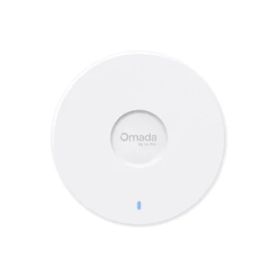 Omada  BE5000 Ceiling Mount Dual-Band Wi-Fi 7 Access Point PORT: 1×2.5G RJ45 Port SPEED:688Mbps at  2.4 GHz + 4320 Mbps at 5 GHz FEATURE: 802.3at POE+ and 12V DC (Power Adapter is not included), 5 Streams,5×Internal Antennas, MU-MIMO, 160MHz Supporte