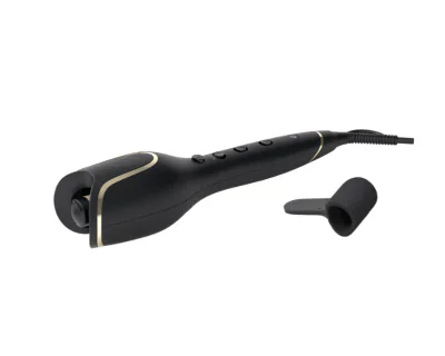 Ondulator automat PHILIPS StyleCare Prestige BHB876/00, Invelis ceramic protector cu infuzie de cheratina, Selector de temperatura: 210°C  190°C si 170°C , Sistem de ondulare inteligenta, Negru, L x A x I (mm) 110x350x150