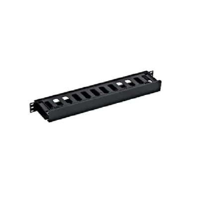 Organizator cabluri 19", 1U, plastic, negru RAL9005