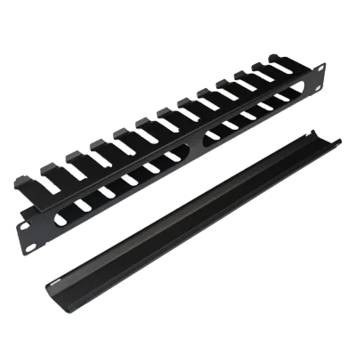 Organizator de cabluri cu degete si capac, orizontal, 1U, Xcab "Xcab-1701"