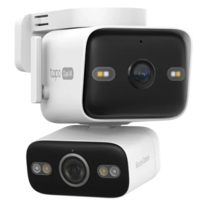 Outdoor Dual Lens Pan/Tilt Security Camera TP Link, Fixed Lens:1/2.7" CMOS Sensor, Pan-Tilt Lens:1/2.7" CMOS Sensor, Fixed Lens: 4K (3840 × 2160px), Pan & Tilt Lens: 4K (3840 × 2160px), frame rate 15 fps, 1× 100 Mbps RJ45 Port on Camera