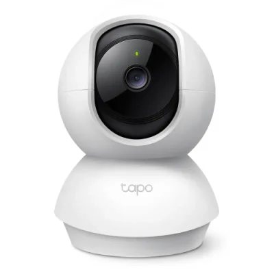 Pan/Tilt Home Security Wi-Fi Camera SPEC: 1080p, 2.4 GHz, Horizontal 360º FEATURE: Pan/Tilt, Smart Detection and Notifications (motion, people, baby crying), Motion Tracking, Sound and Light Alarm, Remote Control, Two-Way Audio, Voice Control (Works 