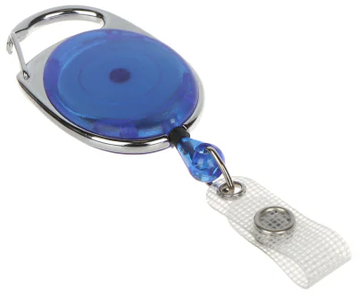 Pandantiv retractabil tip yo-yo NJ-2, albastru și argintiu, cablu 80 cm