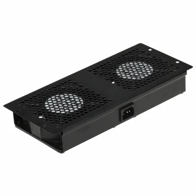 Panou cu ventilatoare pentru dulap rack EPRADO A19P-2W/FW, fixare în patru puncte, negru